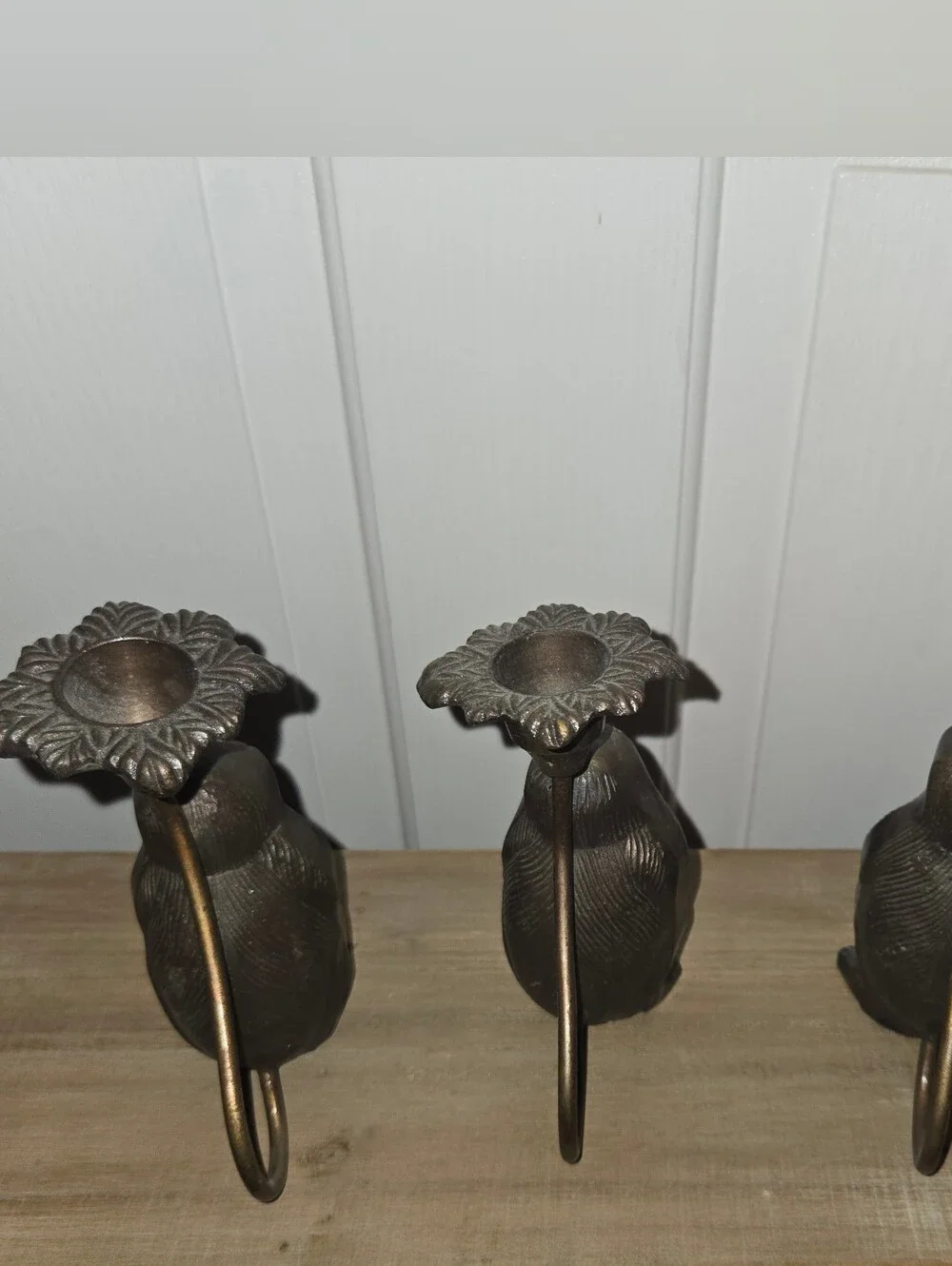 Set of 3 Black Monkey Candle Holders - Decorative Home Accent